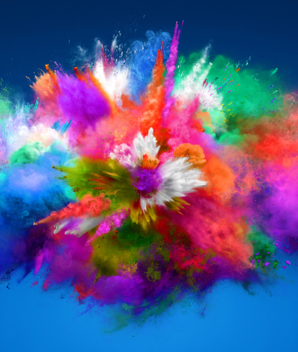 Explosion,Of,Cloudy,Red,,Green,And,Blue,Powder.,Freeze,Motion